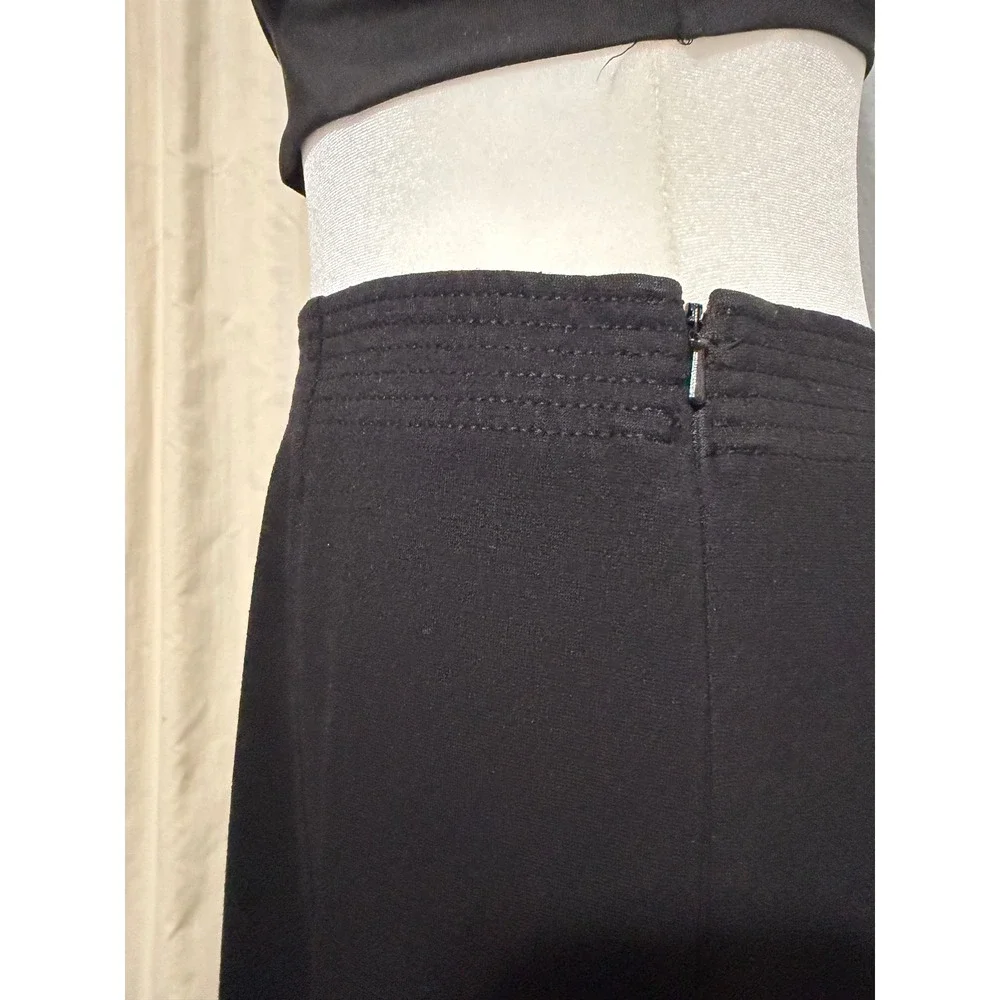 Charter Club Midi Skirt Size 8 Black Paneled Side Zip A-Line Career Minimalist